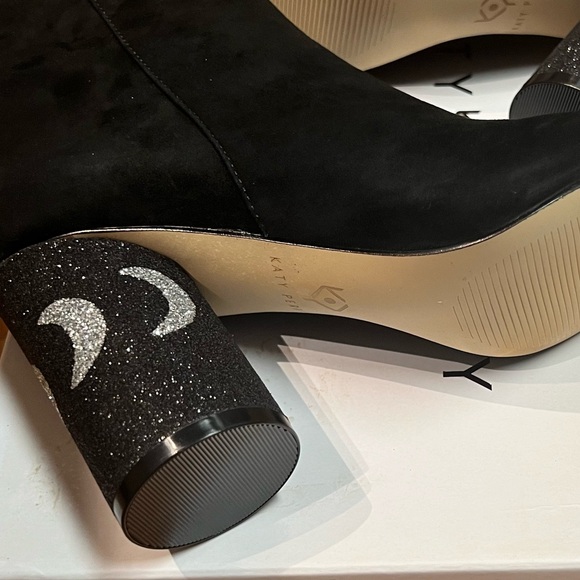 New in Box Katy Perry The Mayari *Suede Ankle Boot (Size 7.5) Black - Picture 6 of 13
